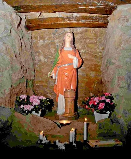 Die Barbarastatue im Hauptstollen der Walertmine in Rümelingen.