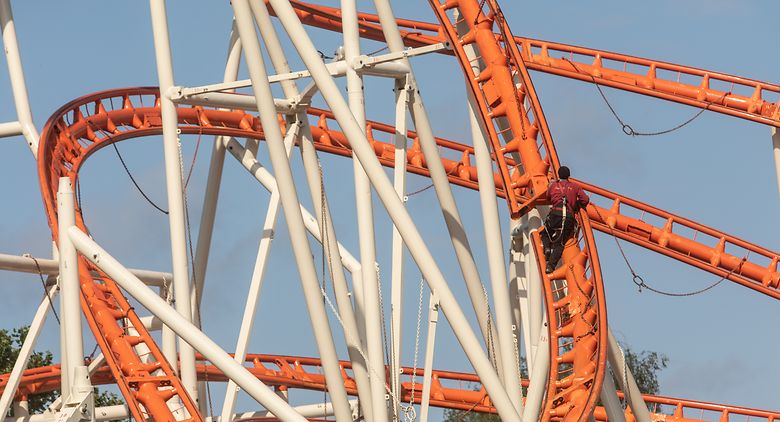 Lokales,Aufbau Schueberfouer 2021-Glacis. Foto: Gerry Huberty/Luxemburger Wort