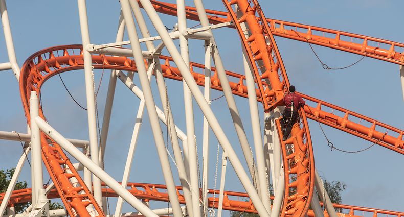 Lokales,Aufbau Schueberfouer 2021-Glacis. Foto: Gerry Huberty/Luxemburger Wort