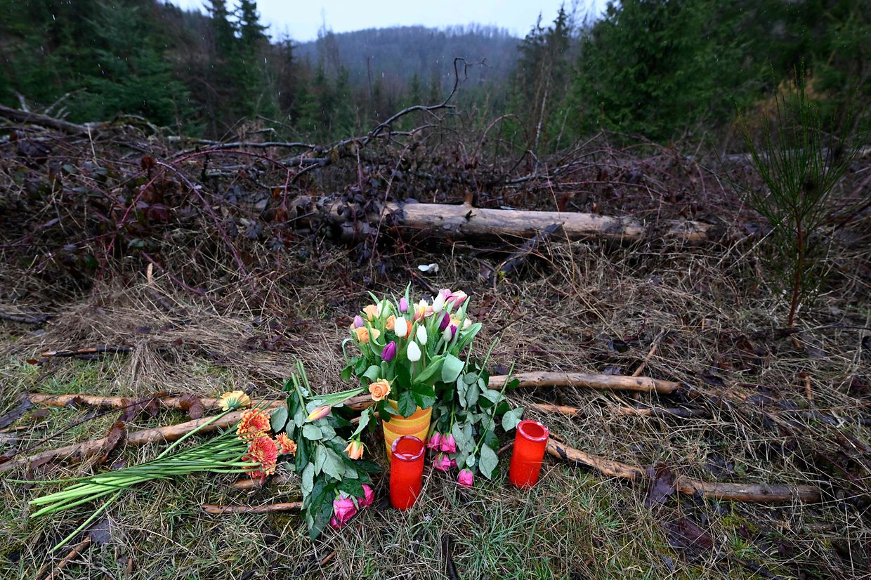 A makeshift memorial at the site where Luise's body was found.