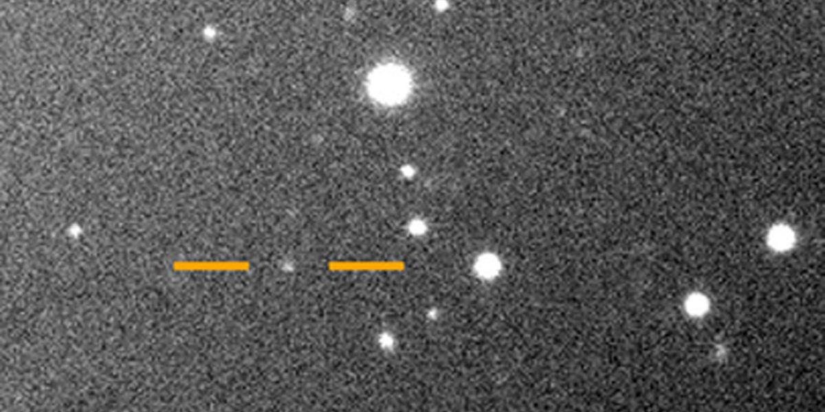 Das Bild, aufgenommen mit den Magellan-Teleskopen Las Campanas-Observatorium in Chile, zeigt den neu entdeckten Mond Valetudo am Planeten Jupiter.