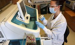 SEATTLE, WA - FEBRUARY 12: Medical laboratory scientist, Anielia Sobel, tests serology samples from the Novavax phase 3 Covid-19 clinical vaccine trial at the UW Medicine Retrovirology Lab at Harborview Medical Center on February 12, 2021 in Seattle, Washington. The Novavax vaccine requires standard refrigeration temperatures (2 to 8�C) making it easier to store and distribute than those requiring ultra-freezing temperatures. UW Medicine got its first shipment of samples for the clinical trials in January coming from clinics all over the United States and Mexico.   Karen Ducey/Getty Images/AFP
== FOR NEWSPAPERS, INTERNET, TELCOS & TELEVISION USE ONLY ==