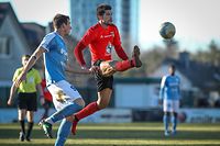 Leandro Paulo Roberto Souza (28 RM Hamm Benfica)  Pit Simon (98 Racing Union) football - BGL Ligue - RM Hamm Benfica - Racing Union - 28/02/2021 - stade Luxembourg Cents foto : Vincent Lescaut