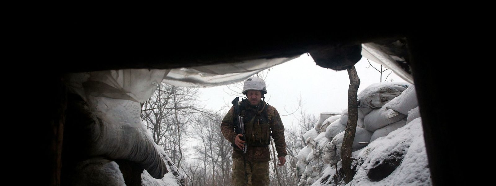 Ukrainische Soldaten bereiten sich auf einen russischen Einmarsch vor.