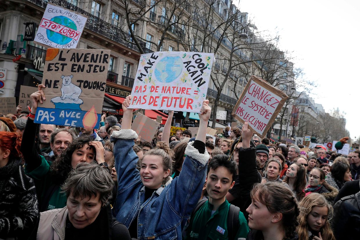 Os protestos pela defesa do clima na Marcha do Século. 