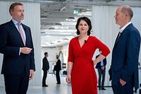 Das wäre eine Ampel (v.l.): Christian Lindner (FDP), Annalena Baerbock (Die Grünen) und Olaf Scholz (SPD).