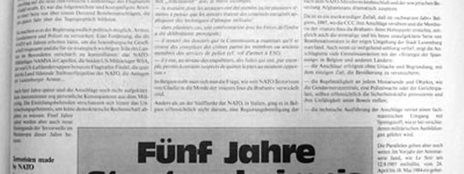 Am 10. November 1990 enthüllt Romain Hilgert in einem Artikel die Existenz der luxemburgischen "Stay behind"-Truppe, die er fälschlicherweise mit dem Codenamen ihres italienischen Pendants, "Gladio" bezeichnet. Von Anfang an stellt er dabei einen Zusammenhang zur "Bommeleeër"- Affäre her.