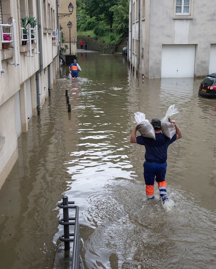 Überflutung im Pfaffenthal.