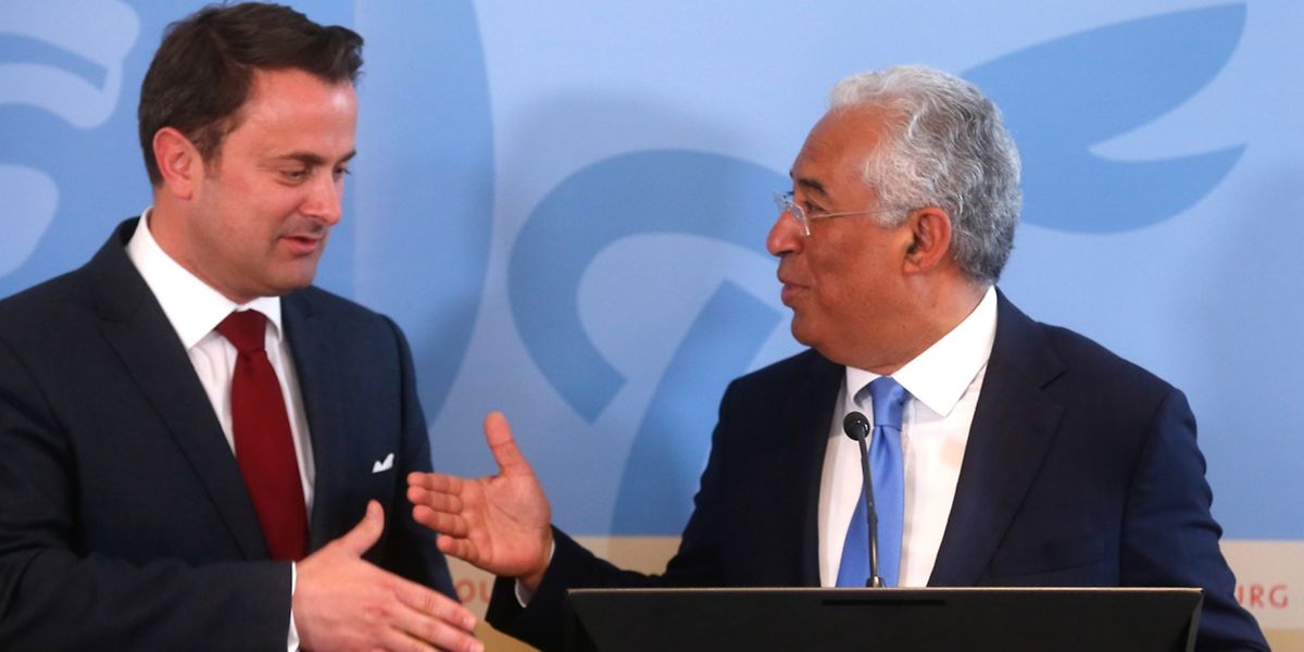 Visite Officielle du Premier Ministre Portugais Antonio Costa, Xavier Bettel lors de la conference de presse, le 05 Avril 2017. Photo: Chris Karaba