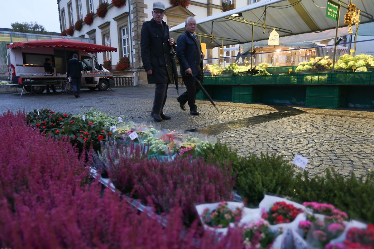 25.10.2017 Luxembourg, ville, Knuedler, place Guillaume, Wochenmarkt sehr früh am Morgen photo Anouk Antony