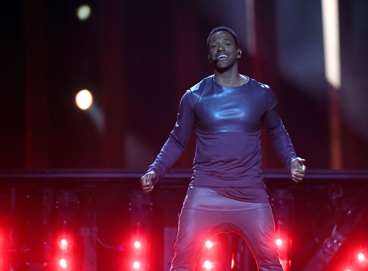 Austria's singer Cesar Sampson performs the song "Nobody But You" during the first semifinal of the 63rd edition of the Eurovision Song Contest 2018 at the Altice Arena in Lisbon, on May 8, 2018.
The Eurovision Song Contest 2018 will be held in the Portuguese capital Lisbon from May 8 until May 12, 2018. / AFP PHOTO / FRANCISCO LEONG