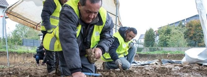 Unter dem Schlamm finden die Arbeiter spannende Dokumente der Geschichte.