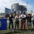 Klassisch: Proteste vor dem Parlament in Straßburg.