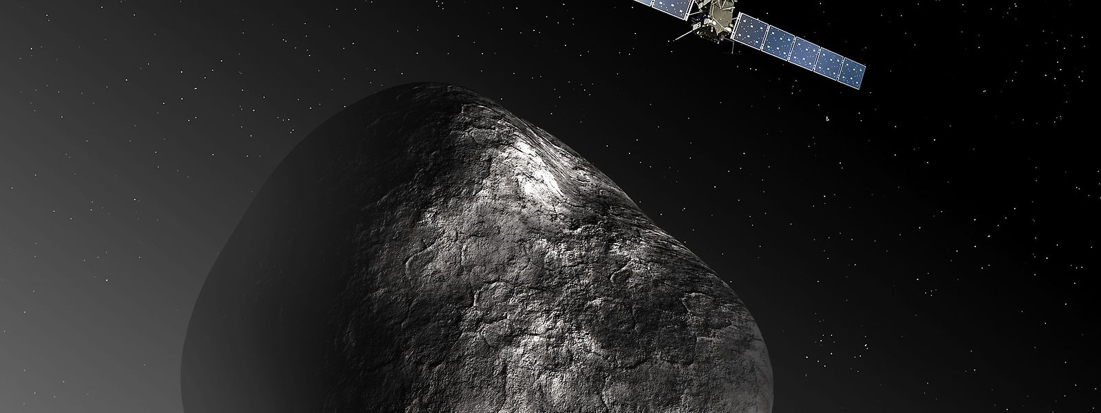 Dieses Bild aus dem Jahr 2012 zeigt, wie sich ein Künstler die Rosetta-Mission vorgestellt hat. 