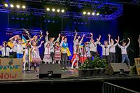 Alunos da "Escola Ucraniana de Arlon" cantaram pela paz na edição 2023 do Festival das Migrações. 