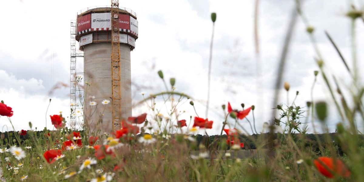 Der Wasserturm im Ban de Gasperich wird der höchste im Land sein.