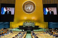 Bettel na mensagem gravada e transmitida na Assembleia-Geral da ONU em 2020. Diferente deste ano, o encontro realizou-se online devido à pandemia.