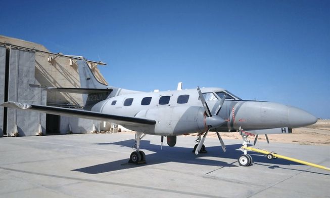 Disclose published this photo saying it shows the Merlin III plane supplied by CAE Aviation at Marsa Matruh In Egypt. Disclose said it had been photographed by one of the agents who took part in the operation Sirli.