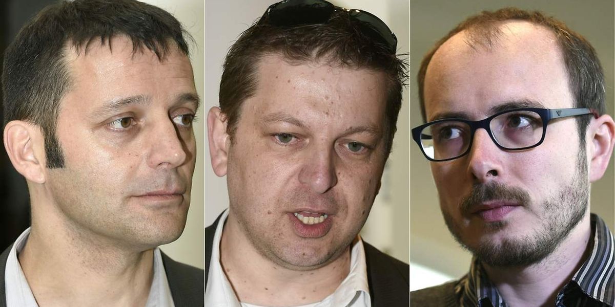 Le journaliste français Edouard Perrin, et les deux anciens employés de PricewaterhouseCoopers  Raphaël Halet et Antoine Deltour