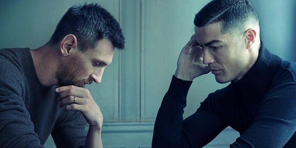 Cristiano Ronaldo e Leo Messi posam juntos para a Louis Vuitton.