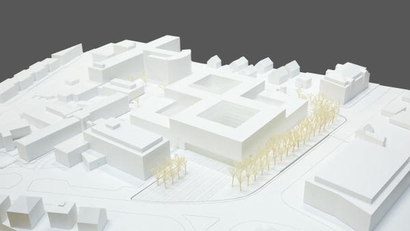 Das modulare und kompakte Gesundheitszentrum soll sich laut den Planern harmonisch in den urbanen Raum eingliedern.