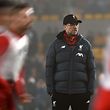 Liverpool's German manager Jurgen Klopp looks on before the English Premier League football match between Wolverhampton Wanderers and Liverpool at the Molineux stadium in Wolverhampton, central England on January 23, 2020. (Photo by Oli SCARFF / AFP) / RESTRICTED TO EDITORIAL USE. No use with unauthorized audio, video, data, fixture lists, club/league logos or 'live' services. Online in-match use limited to 120 images. An additional 40 images may be used in extra time. No video emulation. Social media in-match use limited to 120 images. An additional 40 images may be used in extra time. No use in betting publications, games or single club/league/player publications. / 