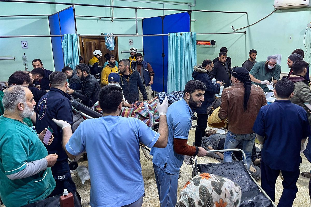Im syrischen Rettungszentrum Bab al-Hawa versuchte man nach Möglichkeit, Opfer zu versorgen.