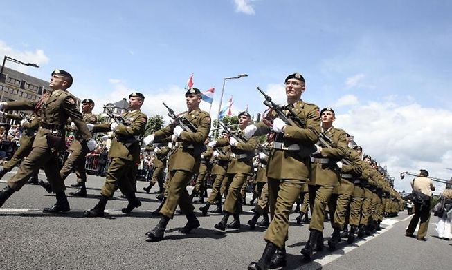 Luxembourg's army at a military parade 