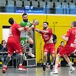 Christos Tsatsos (14 Berchem)  Lukas Christin (55 Red Boys Differdange)  Damir Rezic (2 Red Boys Differdange) Handball - Axa Ligue - Berchem-Differdange  - 13/03/2021 - Hall sportif Crauthemfoto : Vincent Lescaut