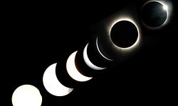 Bei einer Sonnenfinsternis tritt der Mond zwischen Sonne und Erde.