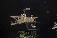 A handout picture released by the Ministry of Defence shows the Panama registered Grace 1 tanker halted by Gibraltar police and a detachment of British Royal Marines in the Gibraltar Strait in the early hours of July 4, 2019. - Iran demanded on July 5, 2019 that Britain immediately release an oil tanker it has detained in Gibraltar, accusing it of acting at the bidding of the United States. (Photo by Handout / MOD / CROWN COPYRIGHT 2019 / AFP) / RESTRICTED TO EDITORIAL USE - MANDATORY CREDIT  " AFP PHOTO / CROWN COPYRIGHT 2013 "  -  NO MARKETING NO ADVERTISING CAMPAIGNS   -   DISTRIBUTED AS A SERVICE TO CLIENTS  -  NO ARCHIVE - TO BE USED WITHIN 2 DAYS FROM + DATE (48 HOURS), EXCEPT FOR MAGAZINES WHICH CAN PRINT THE PICTURE WHEN FIRST REPORTING ON THE EVENT / 