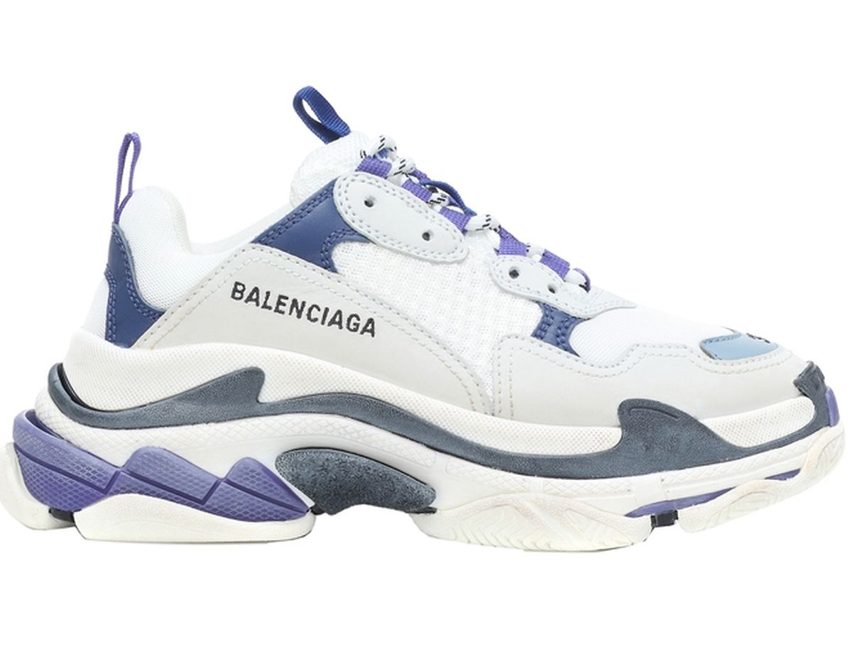 Balenciaga это. Кроссовки Balenciaga Triple s White/Blue – фиолетовые женские.