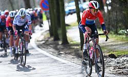 NOKERE, BELGIUM - MARCH 15: Christine Majerus of Luxembourg and Team SD Worx attacks during the 4th Danilith Nokere Koerse 2023, Women's Elite a 129.1km one day race from Deinze to Nokere / #DanilithNokereKoerse / on March 15, 2023 in Nokere, Belgium. (Photo by Luc Claessen/Getty Images)