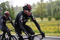 Team Ineos rider Great Britain's Christopher Froome (R) rides during the second stage of the 71st edition of the Criterium du Dauphine cycling race, 180 km between Mauriac and Craponne-sur-Arzon on June 10, 2019. (Photo by Anne-Christine POUJOULAT / AFP)