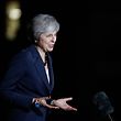 Premierministerin May trat nach der Sitzung in Downing Street vor die Presse.