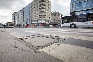 Fissures rues autour du Projet du Royal Hamilius, Foto Lex Kleren