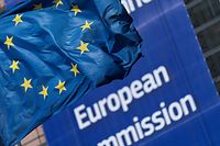 An European flag flies in front of the European Commission in Brussels on September 2, 2019. (Photo by Kenzo TRIBOUILLARD / AFP)