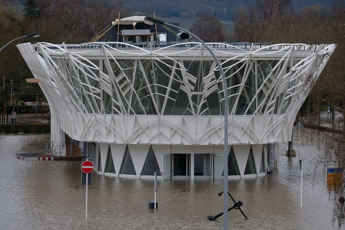 Das Hochwasser in Remich am Sonntagmorgen.