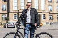 Lok , ITV Goorges Misch , Bürgermeister Esch , Fahrrad in Esch , Foto:Guy Jallay/Luxemburger Wort