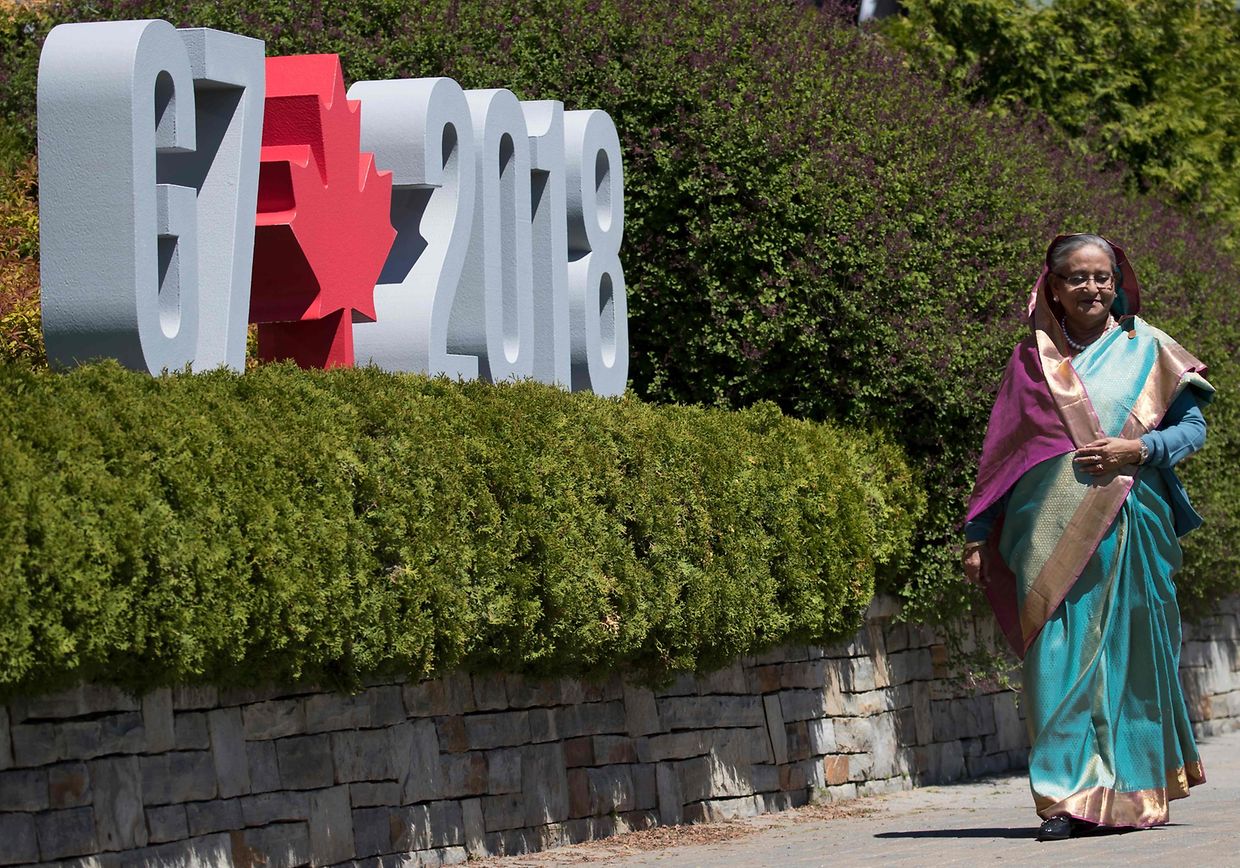 Os líderes do G7 assinaram um texto no qual defendem um comércio internacional com “regras” e se comprometem a tentar “reduzir as barreiras alfandegárias”