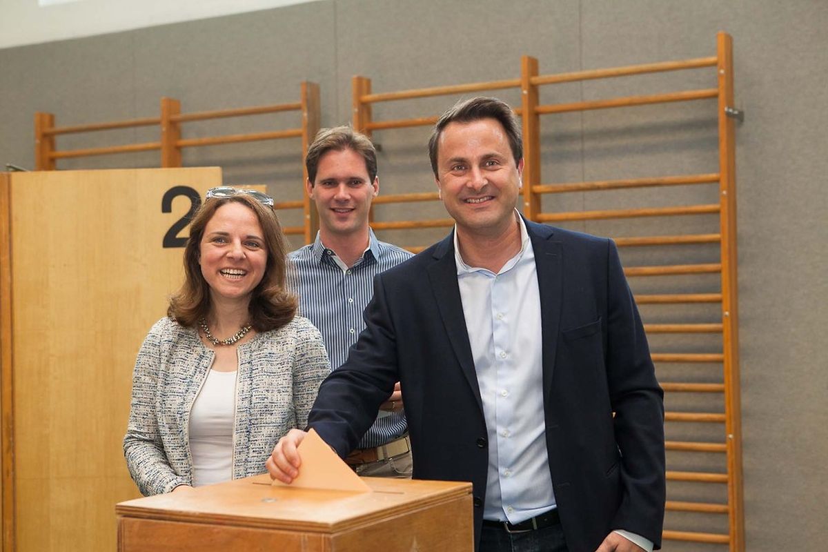  Familienministerin Corinne Cahen mit Xavier Bettel.