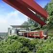 La gare ferroviaire du Pfaffentahl, sous le Pont Rouge, sera relié au Kirchberg par un funiculaire.