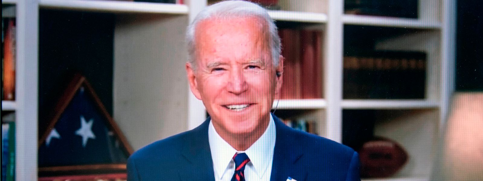 Joe Biden, designierter Kandidat der Demokraten für das Amt des US-Präsidenten, meldet sich aus seinem Studio in Wilmington, Delaware, zu Wort.