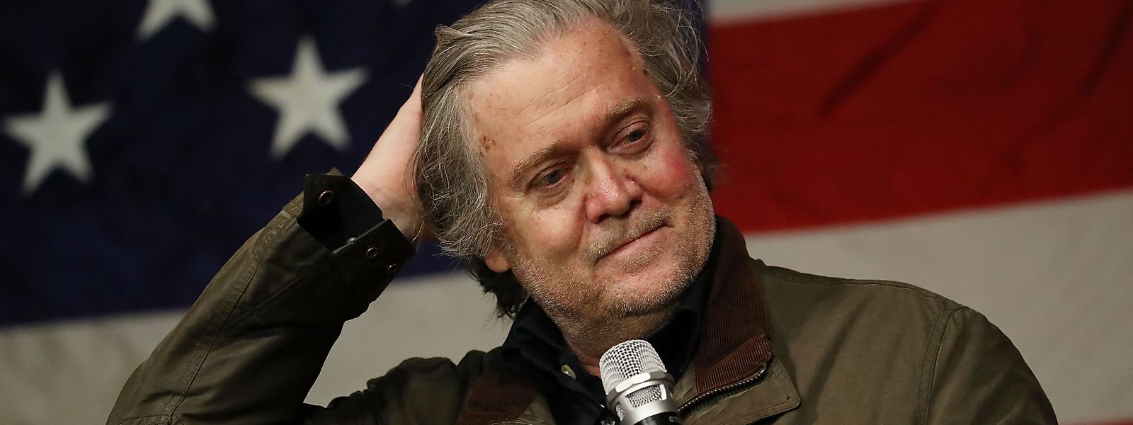 (FILES) This file photo taken on December 5, 2017 shows Steve Bannon speaking before introducing former Republican Senatorial candidate Roy Moore during a campaign event at Oak Hollow Farm in Fairhope, Alabama. 
Former White House chief strategist Steve Bannon has described a meeting between President Donald Trump's son Don Jr and a Russian lawyer during the 2016 presidential election campaign as "treasonous" and "unpatriotic," The Guardian reported on January 3, 2018 .Bannon made the scathing comments in Michael Wolff's book "Fire and Fury: Inside the Trump White House," which is to be published next week. "They're going to crack Don Junior like an egg on national TV," Bannon reportedly said.
 / AFP PHOTO / GETTY IMAGES NORTH AMERICA / JOE RAEDLE