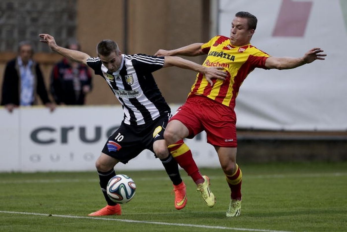 Dudelange - Jeunesse en 2014 (2-2). Ce jour-là, Tom Schnell surveillait Sanel Ibrahimovic. Aujourd'hui, ils sont coéquipiers.