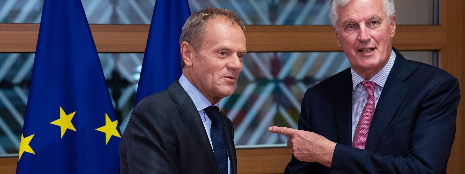 Ratspräsident Donald Tusk (links) mit Brexit-Unterhändler Michel Branier.