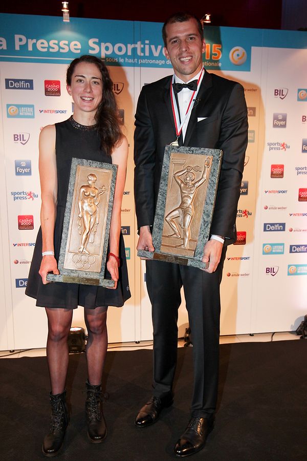 Die Sportler des Jahres: Sie tritt in die Pedale, er haut auf die Bälle. Glückwünsch an Christine Majerus und Gilles Muller.