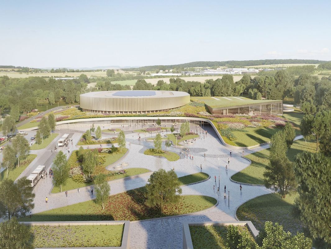 Grundprinzip des Velodroms: Es soll sich in die Landschaft einfügen. 