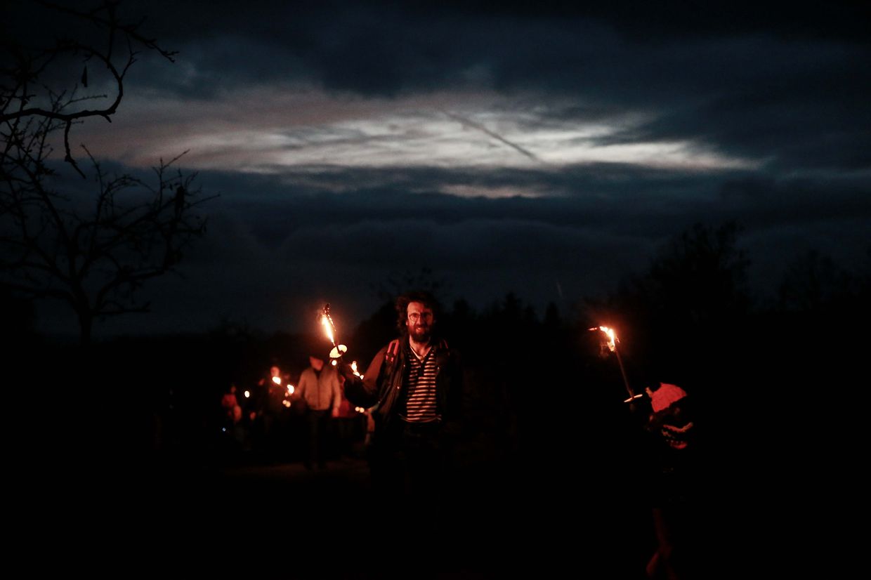27.10.2018 Luxembourg,  Munshausen, bei der Robbesscheier, Trauliicht, Grusel, Geister Hintergrund der Geschichte, Geisterumzug,  photo Anouk Antony