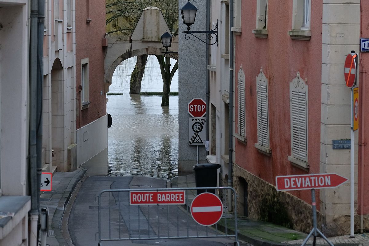 Das Hochwasser in Remich am Sonntagmorgen.